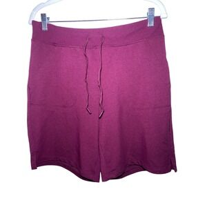 NWOT. Athletic Works Burgundy Knit Fabric Womens Size 8-10 Drawstring Shorts